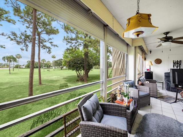3755 Via Poinciana Unit 203, Lake Worth, FL 33467 - sunroom / solarium with ceiling fan