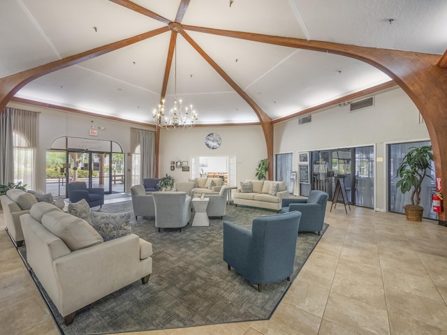 3755 Via Poinciana Unit 203, Lake Worth, FL 33467 - lobby with high vaulted ceiling