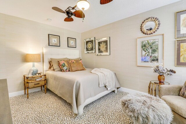 5021 Magnolia Bay Cir, Palm Beach Gardens, FL 33418 - bedroom with baseboards, carpet flooring, and ceiling fan