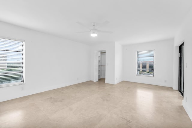 unfurnished bedroom with ceiling fan