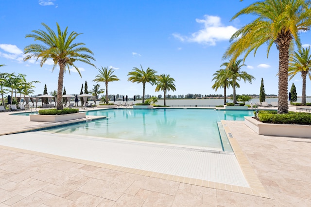 8640 E Baypoint Cir, Parkland, FL 33076 - community pool featuring a patio area
