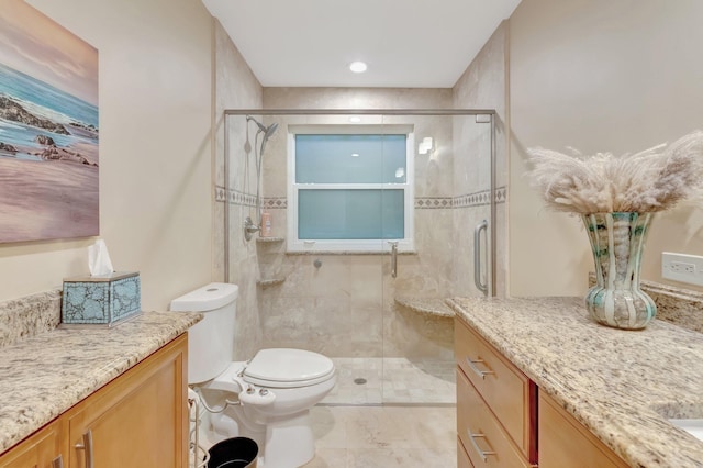 1420 NW 27th Ave, Delray Beach, FL 33445 - bathroom featuring vanity, marble finish flooring, and toilet
