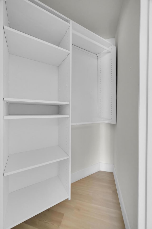 spacious closet featuring wood finished floors