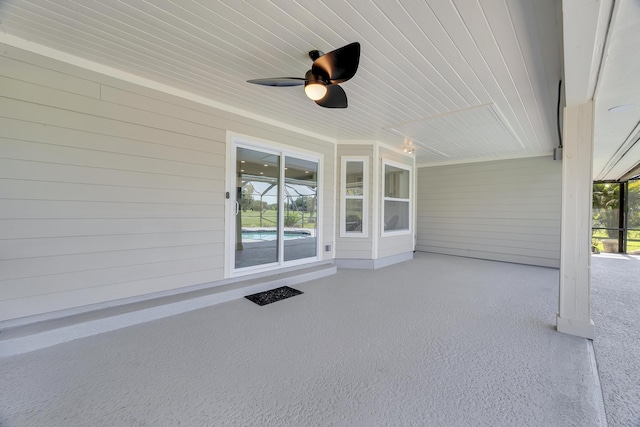 view of patio / terrace featuring a ceiling fan