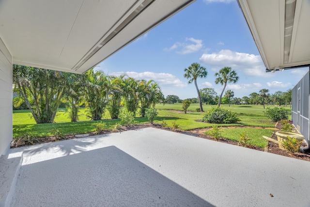 view of patio with golf course view