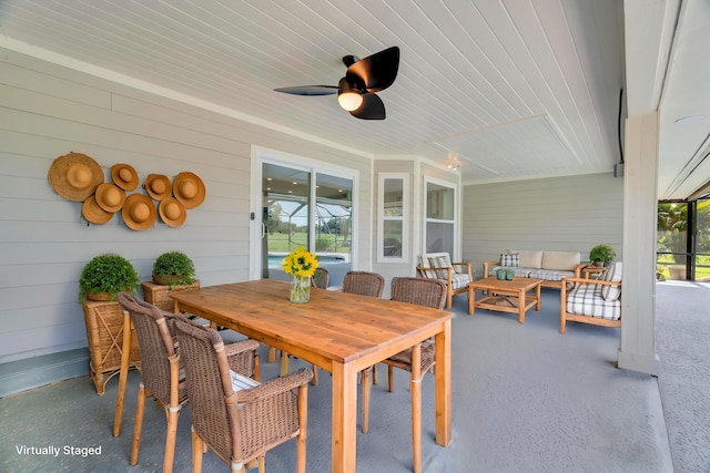4365 SW Bimini Cir S, Palm City, FL 34990 - view of patio / terrace with outdoor lounge area and a ceiling fan