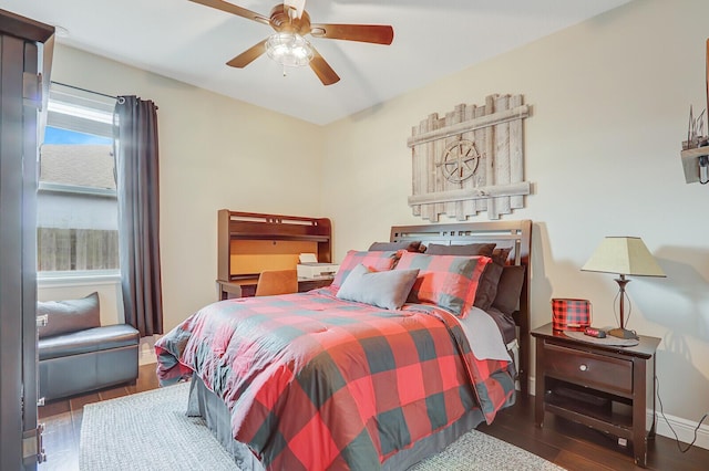 4052 SW Mccandless St, Port Saint Lucie, FL 34953 - bedroom with wood finished floors and a ceiling fan