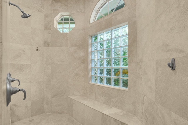 8380 Woodsmuir Dr, West Palm Beach, FL 33412 - bathroom featuring tiled shower and plenty of natural light