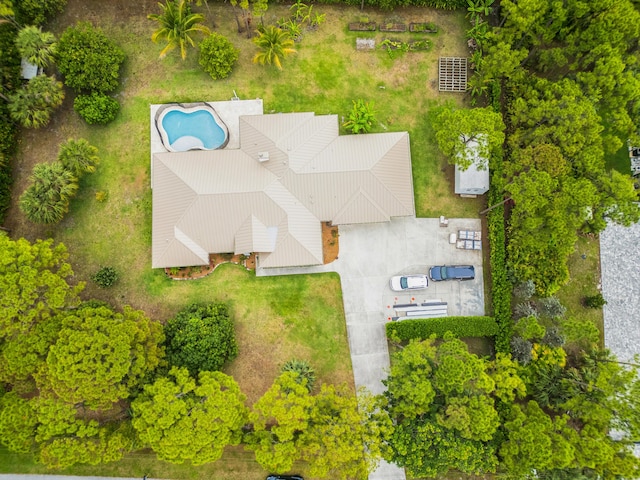 aerial view of a pool