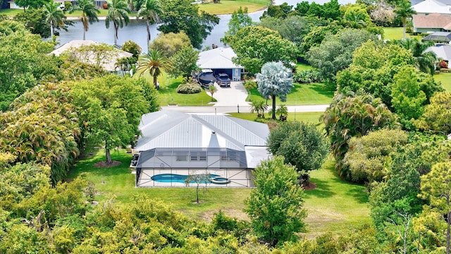 895 SE Waterside Way, Stuart, FL 34997 - aerial view of property and surrounding area with a nearby body of water and a pool area