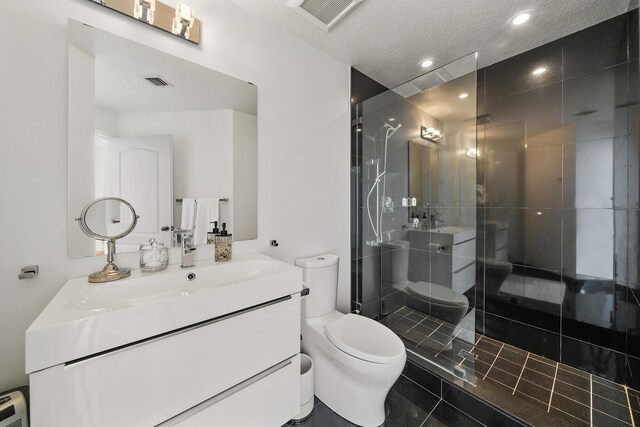 11011 Legacy Ln Unit 306, Palm Beach Gardens, FL 33410 - full bath with toilet, a stall shower, vanity, recessed lighting, and tile patterned flooring