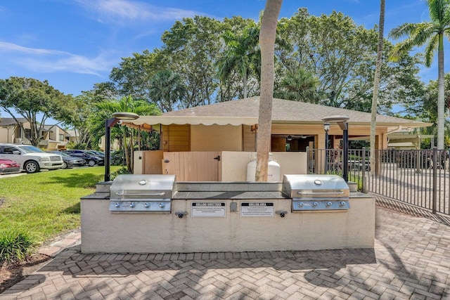 view of patio featuring area for grilling