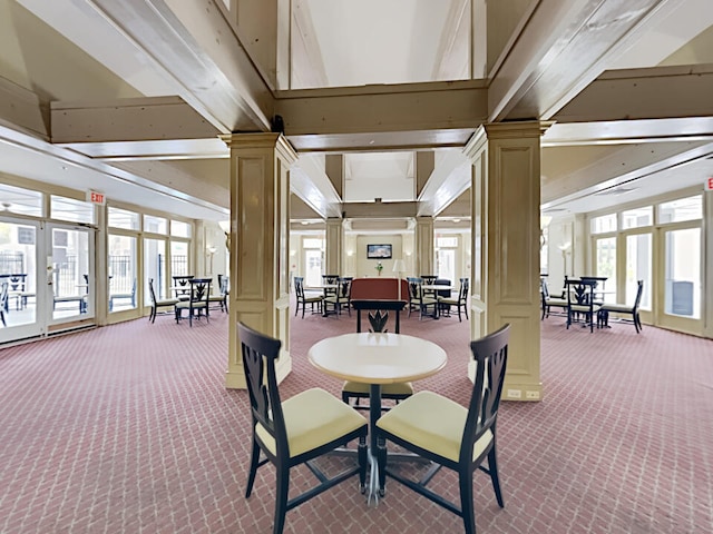 3100 Parkway Blvd Unit 310, Kissimmee, FL 34747 - carpeted dining area featuring ornate columns