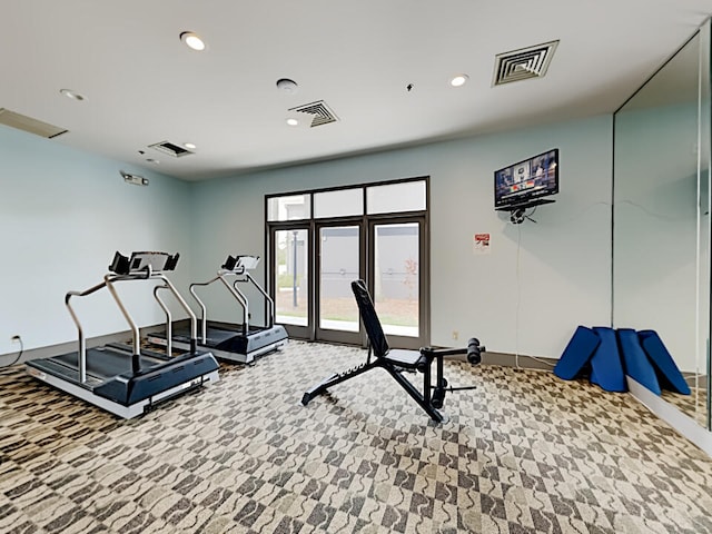 3100 Parkway Blvd Unit 310, Kissimmee, FL 34747 - exercise area featuring recessed lighting, baseboards, and carpet flooring