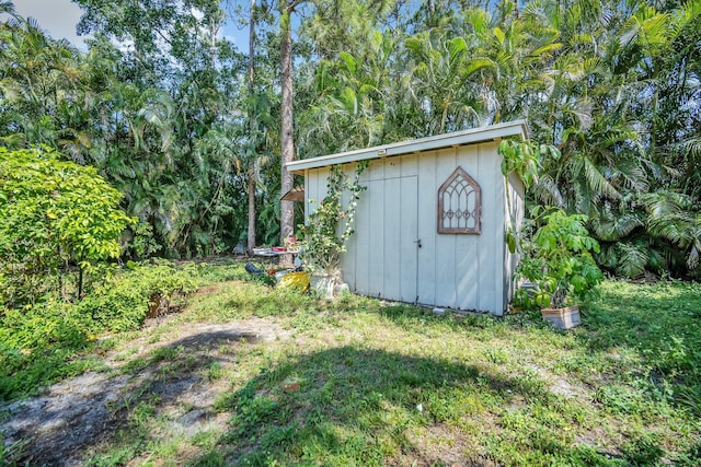 view of shed