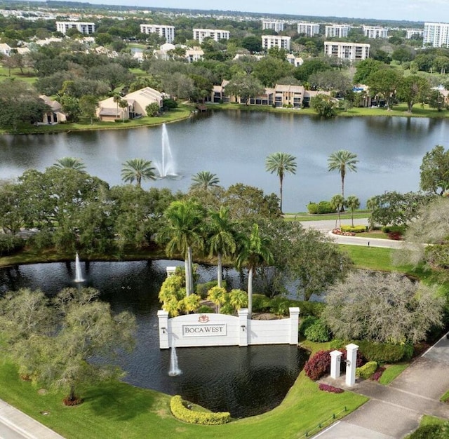 drone / aerial view of a large body of water