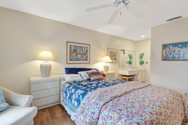 5200 Privet B Pl Unit B, Delray Beach, FL 33484 - bedroom featuring wood finished floors and a ceiling fan