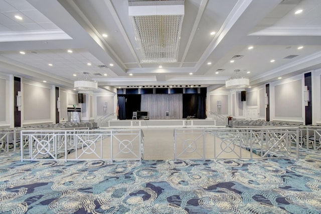 reception featuring crown molding