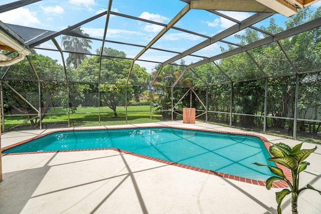 22075 Flower Dr, Boca Raton, FL 33428 - swimming pool featuring a patio and glass enclosure