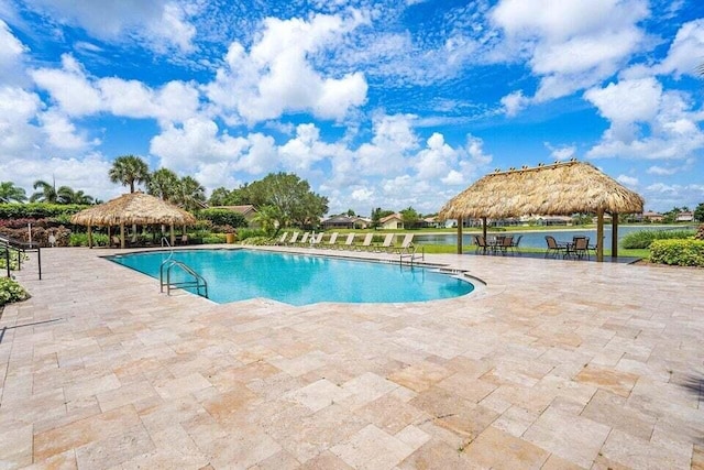 22075 Flower Dr, Boca Raton, FL 33428 - community pool featuring a gazebo and a patio area