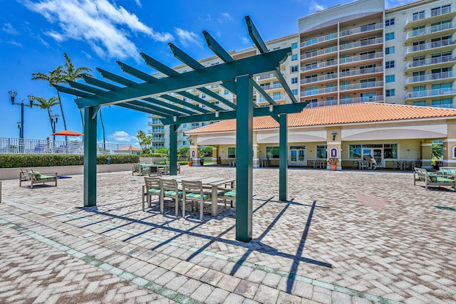 view of patio / terrace featuring a pergola