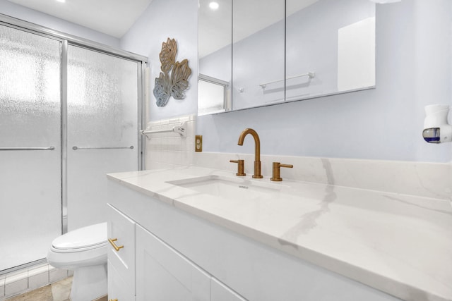 2230 NE 62nd St, Fort Lauderdale, FL 33308 - bathroom featuring toilet, a stall shower, and vanity