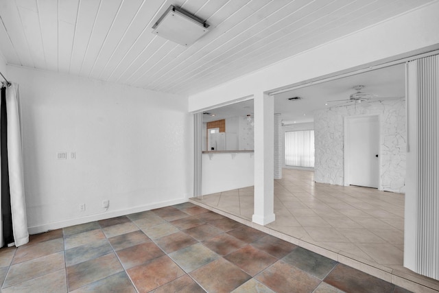 2230 NE 62nd St, Fort Lauderdale, FL 33308 - empty room with a ceiling fan and wooden ceiling