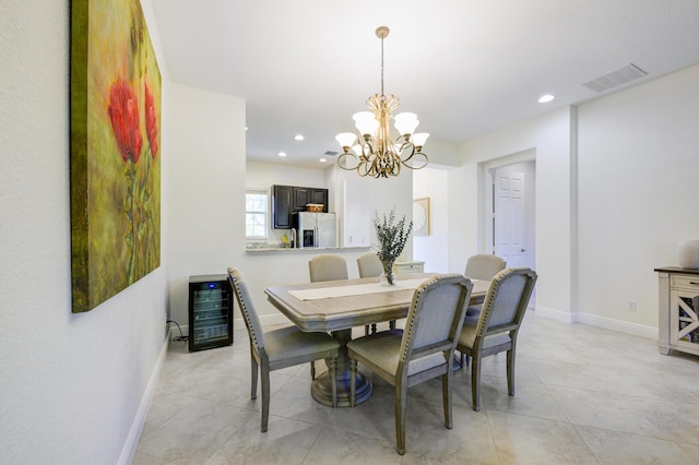 10250 SW Azzo Ln, Port Saint Lucie, FL 34986 - dining room with a chandelier, baseboards, light tile patterned floors, and recessed lighting