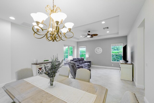 10250 SW Azzo Ln, Port Saint Lucie, FL 34986 - dining room featuring a chandelier, baseboards, recessed lighting, and plenty of natural light