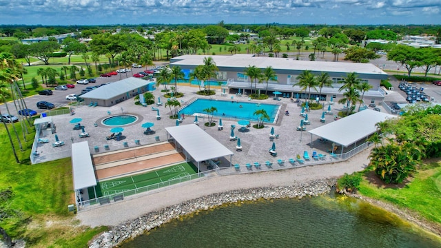 228 Brittany E, Delray Beach, FL 33446 - drone / aerial view of a pool and a large body of water