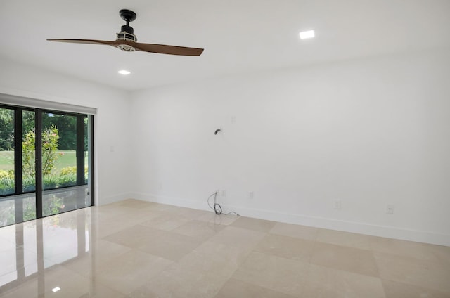 21922 Cypress Dr Unit 37B, Boca Raton, FL 33433 - unfurnished room with a ceiling fan, baseboards, and recessed lighting