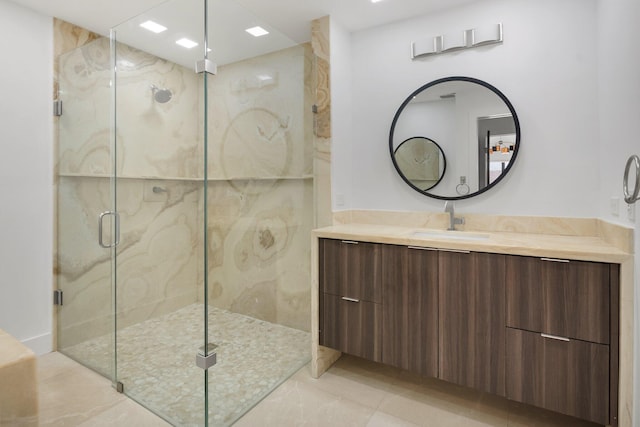 21922 Cypress Dr Unit 37B, Boca Raton, FL 33433 - full bath featuring a marble finish shower and vanity