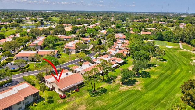 21922 Cypress Dr Unit 37B, Boca Raton, FL 33433 - aerial perspective of suburban area featuring a golf club, a large body of water, and a tree filled landscape