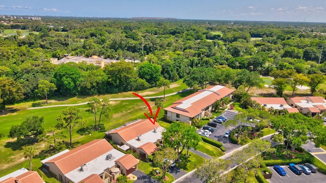 21922 Cypress Dr Unit 37B, Boca Raton, FL 33433 - aerial perspective of suburban area with a heavily wooded area and a golf club