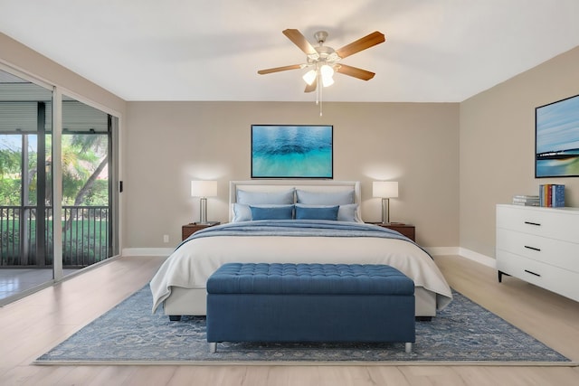 7655 Cinebar Dr Unit 105, Boca Raton, FL 33433 - bedroom with access to outside, baseboards, and wood finished floors