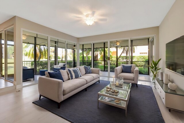 7655 Cinebar Dr Unit 105, Boca Raton, FL 33433 - sunroom / solarium with outdoor lounge area and a ceiling fan