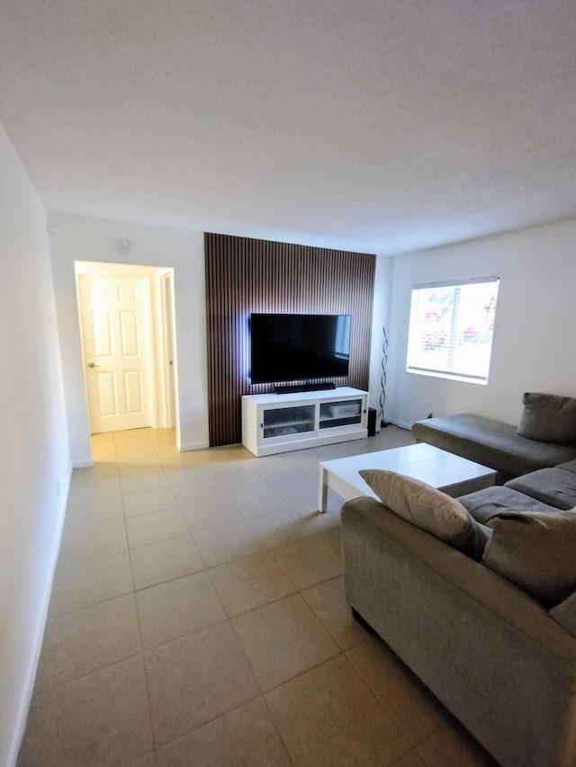 living room featuring baseboards