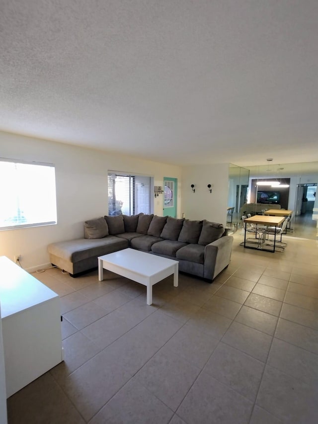 view of tiled living room