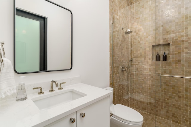 1105 NE 2nd Ave, Delray Beach, FL 33444 - bathroom featuring a shower stall, toilet, and vanity