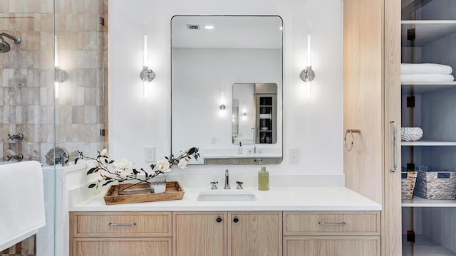 1105 NE 2nd Ave, Delray Beach, FL 33444 - bathroom featuring vanity and a tile shower
