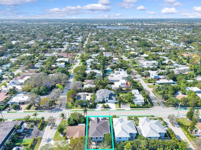 1105 NE 2nd Ave, Delray Beach, FL 33444 - aerial overview of property's location featuring property parcel outlined and nearby suburban area