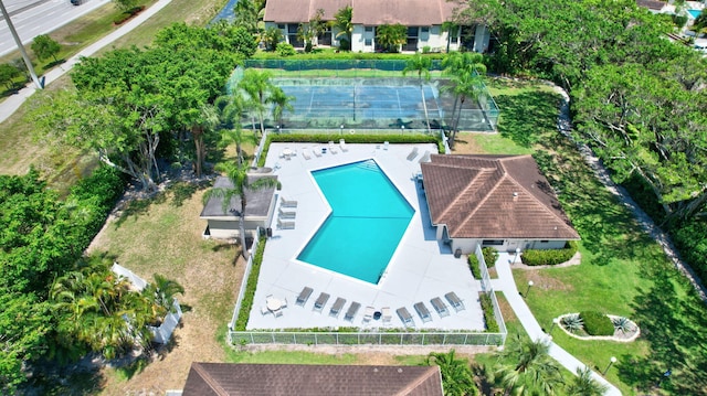 6328 Longboat Ln Unit 302, Boca Raton, FL 33433 - aerial view of property and surrounding area featuring a pool area