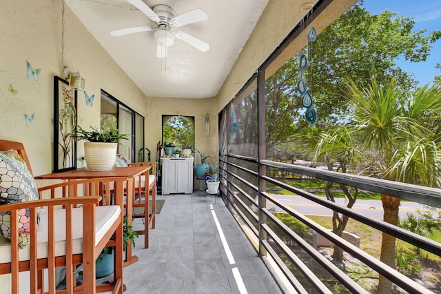 6328 Longboat Ln Unit 302, Boca Raton, FL 33433 - sunroom featuring a ceiling fan