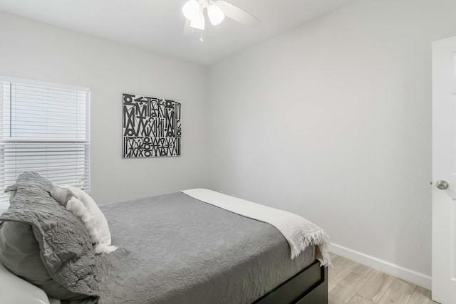 18 S D St, Lake Worth Beach, FL 33460 - bedroom featuring light wood-style floors, baseboards, and ceiling fan