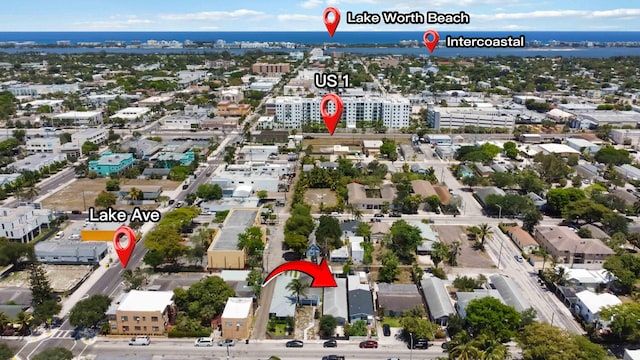 18 S D St, Lake Worth Beach, FL 33460 - aerial view of property and surrounding area featuring a large body of water