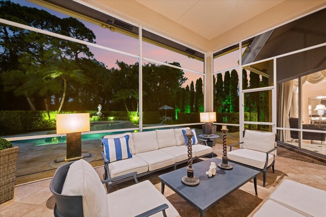 sunroom / solarium with outdoor lounge area