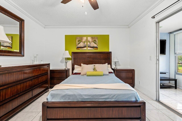 19 Islewood A 19, Deerfield Beach, FL 33442 - bedroom with a textured ceiling, crown molding, and a ceiling fan