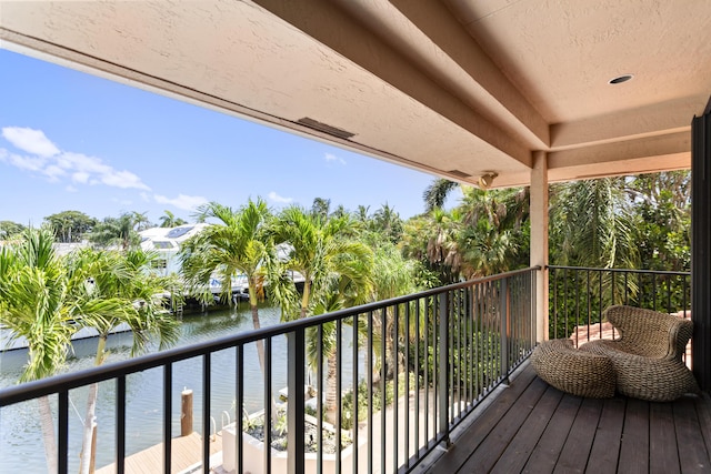 balcony with a water view