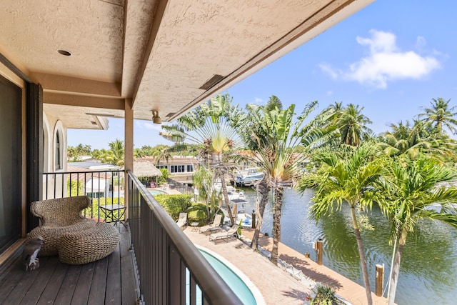balcony with a water view