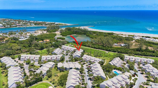 3704 Fairway Dr N, Jupiter, FL 33477 - aerial overview of property's location with expansive beach and nearby suburban area
